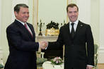 Король Иордании Абдалла II и Президент РФ Д.А. Медведев